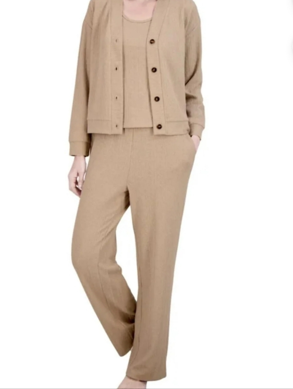 NWOT Live 2 Lounge 3 Piece Set, Beige Size Large - Picture 2 of 9